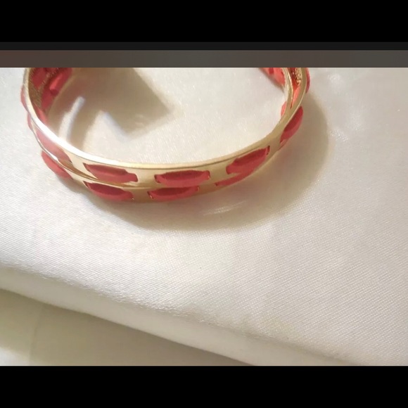 🌹BCBG cuff red and ivory linked gold fringe end - Picture 7 of 16